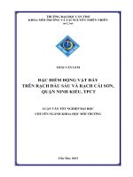 đặc điểm động vật đáy trên rạch đầu sấu và rạch cái sơn, quận ninh kiều, tpct