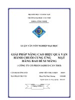 giải pháp nâng cao hiệu quả vận hành chuỗi cung ứng mặt hàng bao bì xi măng ( công ty cổ phần sadico cần thơ)