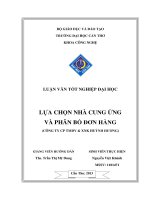 lựa chọn nhà cung ứng và phân bổ đơn hàng (công ty cp tmdv  xnk huỳnh hương)