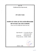 Nghiên cứu thành lập tiêu chuẩn kiểm nghiệm một số dược liệu chứa coumarin