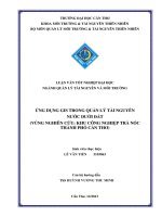 ứng dụng gis trong quản lý tài nguyên nước dưới đất (vùng nghiên cứu: khu công nghiệp trà nóc thành phố cần thơ)