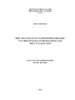 điều tra năng suất và thành phần hóa học của một số loại cây họ đậu dùng làm thức ăn chăn nuôi