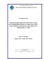 khảo sát điều kiện nảy mầm tối ưu cho quá trình hình thành các hợp chất chức năng trong gạo mầm của hai giống lúa một bụi đỏ và vđ20