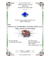 pháp luật về phổ biến, giáo dục pháp luật thực trạng và giải pháp