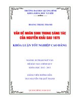 VẤN đề NHÂN SINH TRONG SÁNG tác của NGUYỄN KHẢI SAU 1975 