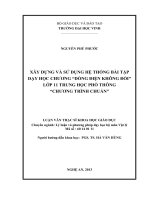 Xây dựng và sử dụng hệ thống bài tập dạy học chương dòng điện không đổi lớp 11 trung học phổ thông chương trình chuẩn