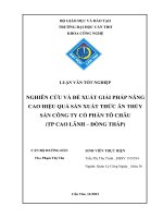 Nghiên cứu và đề xuất giải pháp nâng cao hiệu quả sản xuất thức ăn thủy sản công ty cổ phần tô châu ( tp cao lãnh đồng tháp)