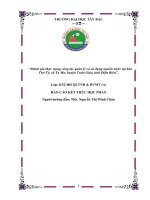 Đánh giá thực trạng công tác quản lý và sử dụng nguồn nước tại bản thớ tỷ, xã ta ma, huyện tuần giáo, tỉnh điện biên