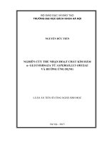 Nghiên cứu thu nhận hoạt chất kìm hãm αglucosidaza từ Aspergillus oryzae và hướng ứng dụng