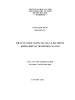 khảo sát hàm lượng so2, no2 và bụi trong không khí tại thành phố cần thơ