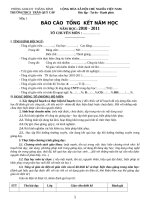 Mẫu báo cáo tổng kết năm học 2010 2011 của tổ CM