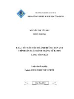 khảo sát các yếu tố ảnh hưởng đến quy trình sản xuất bánh tráng từ khoai lang tím nhật
