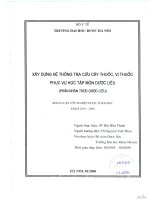 Xây dựng hệ thống tra cứu cây thuốc, vị thuốc phục vụ học tập môn dược liệu