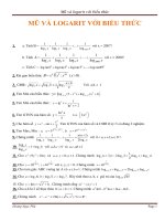 Mũ và logarit với biểu thức