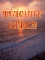 Bài giảng Những nguyên lý cơ bản của chủ nghĩa Mác  Lênin: Học phần 1