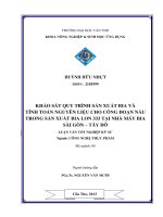 khảo sát quy trình sản xuất bia và tính toán nguyên liệu cho công đoạn nấu trong sản xuất bia lon 333 tại nhà máy bia sài gòn – tây đô