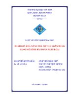 đánh giá khả năng trả nợ vay ngân hàng bằng mô hình bài toán phân loại