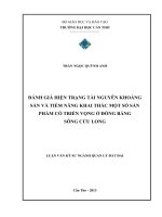 đánh giá hiện trạng tài nguyên khoáng sản và tiềm năng khai thác một số sản phẩm có triển vọng ở đồng bằng sông cửu long