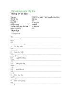 Đề cương môn cây lúa