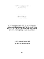 xác định độ tiêu hóa của cá thát lát cõm (chitala chitala, hamilton 1882) khi sử dụng các loại thức ăn có các mức thay thế protein bột cá bằng protein bột đậu nành khác nhau