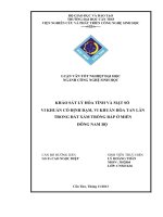 khảo sát lý hóa tính và mật số vi khuẩn cố định đạm, vi khuẩn hòa tan lân trong đất xám trồng bắp ở miền đông nam bộ