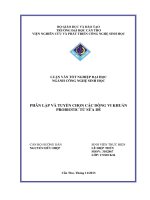 phân lập và tuyển chọn các dòng vi khuẩn probiotic từ sữa dê