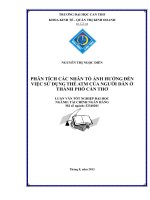 phân tích các nhân tố ảnh hưởng đến việc sử dụng thẻ atm của người dân ở thành phố cần thơ