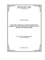 tổng hợp amine bậc 1 bằng phương pháp gabriel ứng dụng trong tổng hợp dẫn xuất quinolinecarboxamide