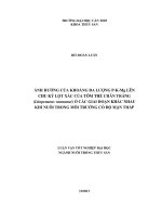 ảnh hưởng của khoáng đa lượng pkmg lên chu kỳ lột xác của tôm thẻ chân trắng (litopenaeus vannamei) ở các giai đoạn khác nhau khi nuôi trong môi trường có độ mặn thấp