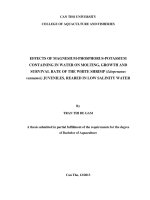 effects of magnesiumphosphoruspotassium containing in water on molting, growth and survival rate of the white shrimp (litopenaeus vannamei) juveniles, reared in low salinity water