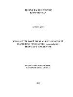 khảo sát yếu tố kỹ thuật và hiệu quả kinh tế của mô hình nuôi cá chẽm (lates calcarifer) trong ao ở tỉnh bến tre