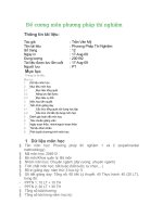 Đề cương môn phương pháp thí nghiệm