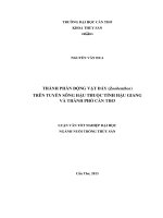 thành phần động vật đáy (zoobenthos) trên tuyến sông hậu thuộc tỉnh hậu giang và thành phố cần thơ