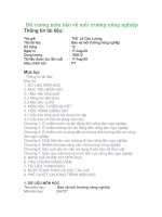 Đề cương môn bảo vệ môi trường nông nghiệp