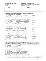 BÀI KIỂM TRA 1 TIẾT SỐ 1 ANH 8