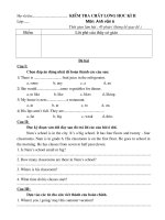 ĐỀ TIẾNG ANH 6 HKII