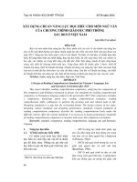 Xây dựng chuẩn năng lực đọc hiểu cho môn Ngữ văn của chương trình giáo dục phổ thông sau 2015 ở Việt Nam  Nguyễn Thị Hạnh