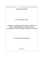 NGHIÊN cứu THÀNH PHẦN hóa học và KHẢO SÁT HOẠT TÍNH SINH học của LOÀI xáo LEO(PARAMIGNYA SCANDENS(GRIFF )CRAIB)ỞLÂM ĐỒNG