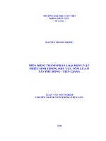 biến động thành phần loài động vật phiêu sinh trong khu vực tôm lúa ở tân phú đông  tiền giang