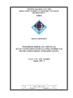 tình hình nhiễm cầu trùng gà ở các cơ sở chăn nuôi gà công nghiệp tại huyện giồng riềng tỉnh kiên giang