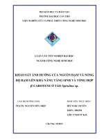 khảo sát ảnh hưởng của nguồn đạm và nồng độ đạm lên khả năng tăng sinh và tổng hợp 