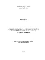 ảnh hưởng của chọn lọc lên sự sinh trưởng của cá rô đầu vuông (anabas testudineus) giai đoạn nuôi thịt