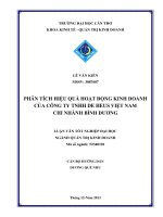 phân tích hiệu quả hoạt động kinh doanh của công ty tnhh de heus việt nam chi nhánh bình dương