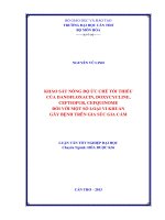 khảo sát nồng độ ức chế tối thiểu của danofloxacin, doxycycline, ceftiofur, cefquinome đối với một số loại vi khuẩn gây bệnh trên gia súc gia cầm