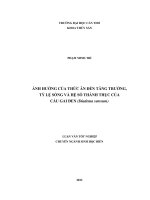 ảnh hưởng của thức ăn đến tăng trưởng, tỷ lệ sống và hệ số thành thục của cầu gai đen (diadema setosum)