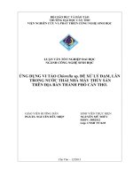 ứng dụng vi tảo chlorella sp. để xử lý đạm, lân trong nước thải nhà máy thủy sản trên địa bàn thành phố cần thơ.
