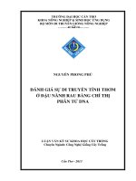 đánh giá sự di truyền tính thơm ở đậu nành rau bằng chỉ thị phân tử dna