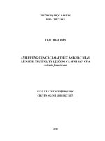 ảnh hưởng của các loại thức ăn khác nhau lên sinh trưởng, tỷ lệ sống và sinh sản của artemia franciscana