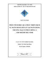 phân tích hiệu quả phát triển dịch vụ ngân hàng bán lẻ tại ngân hàng thương mại cổ phần đông á chi nhánh trà vinh