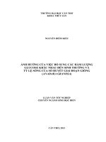 ảnh hưởng của việc bổ sung các hàm lượng glucose khác nhau đến sinh trưởng và tỷ lệ sống của sò huyết giai đoạn giống (anadara granosa)